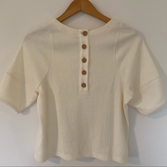 {Madewell} Ottoman Jacquard Button-Back Top - Picture 8 of 11